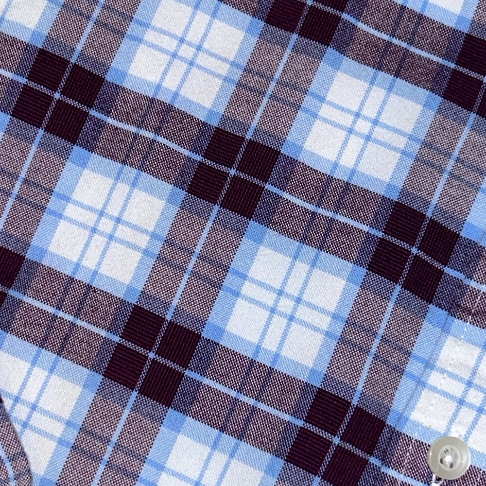 Saddlebred soft comfortable 100% cotton casual plaid button down long sleeve - Picture 2 of 5